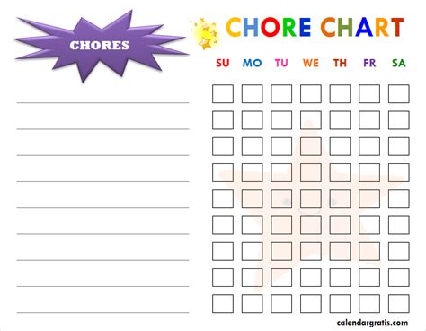 Chore Chart Printable Template For Kids How To Make Chore Chart Ideas