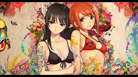Wallpaper Illustration Anime Girls Cartoon Cleavage Boobs Comics