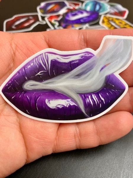 Smoking Purple Lips Stickers Giovannie S Originals