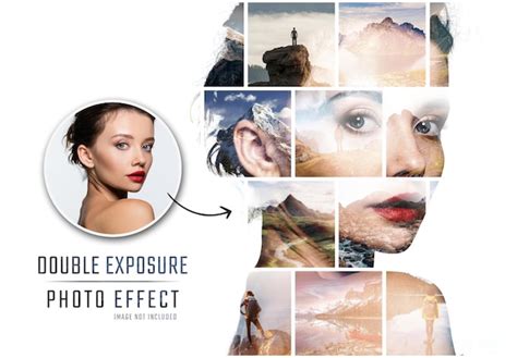 Premium Psd Double Exposure Photo Collage Effect Mockup