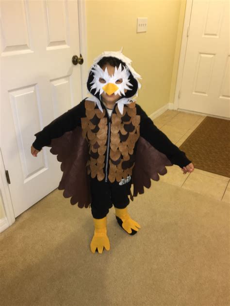 Bald Eagle Costume 5t Children Sweater Cape And Mask Top Halloween