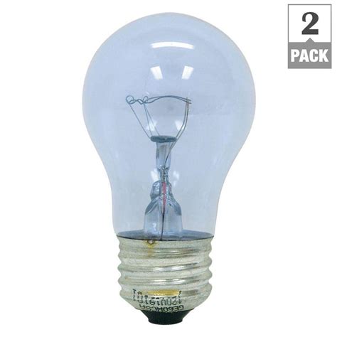 Ge Reveal 60 Watt Incandescent A15 Ceiling Fan Clear Light Bulb 2 Pack