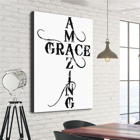 Amazing Grace Canvas Print Christian Wall Art Framed Etsy Uk