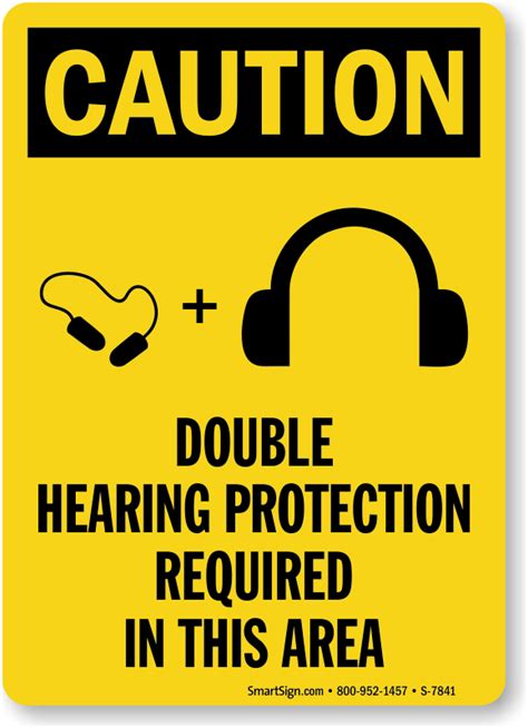 Double Hearing Protection Required Ppe Sign Ships Free Sku S 7841
