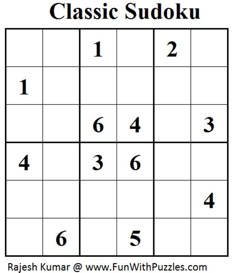 Classic Sudoku Mini Sudoku Series 49 Fun With Puzzles
