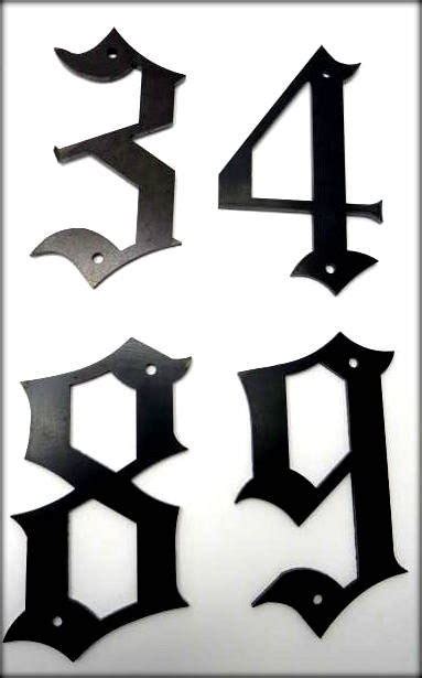 Metal House Numbers 5 Old English Style Numbers Street Numbers