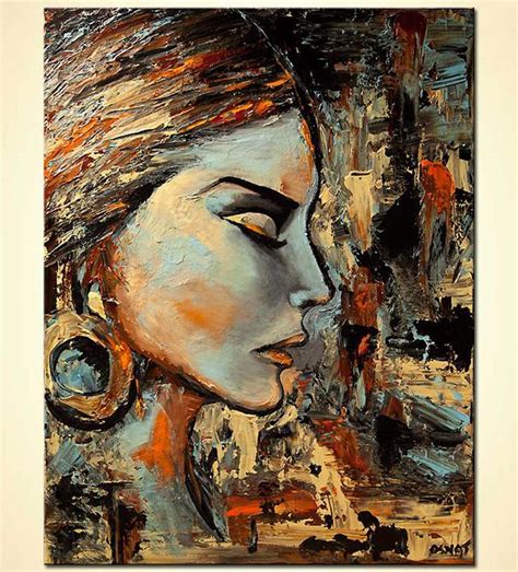 #my art #contemporary realism #contemporary portraiture #contemporary portrait #pencil portrait #pen drawing #mechanical pencil drawing #plants #woman #flower crown #sketch #drawing #leaves #quick. Painting for sale - modern abstract portrait palette knife ...