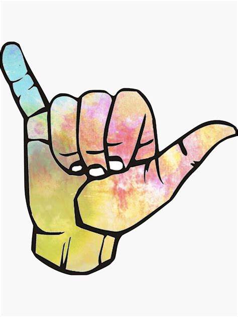 Hang Loose Sticker By Emilyrigby147 Redbubble