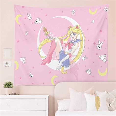 Tapiz japonés de anime rosa Sera Moon Kawaii Manga Tapiz encantador