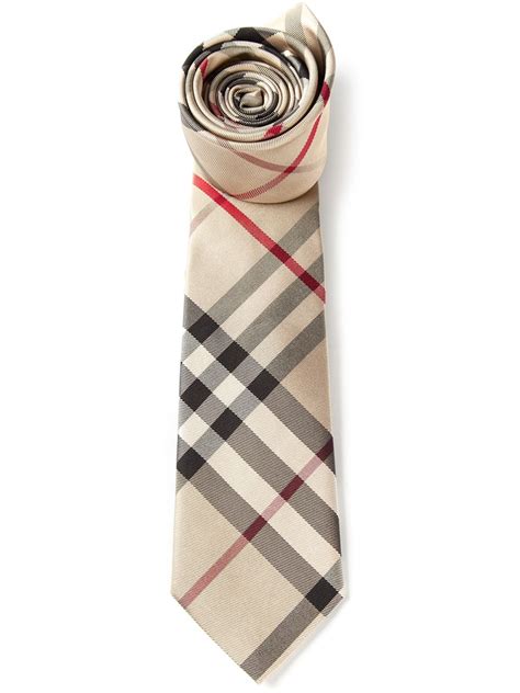 Lyst Burberry Nova Check Tie In Brown For Men