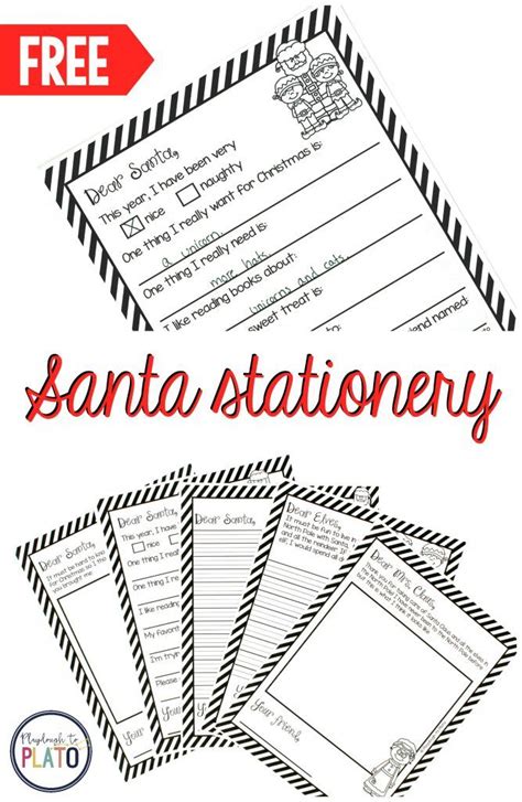 Santa Stationery Holiday Writing Christmas Writing Prompts