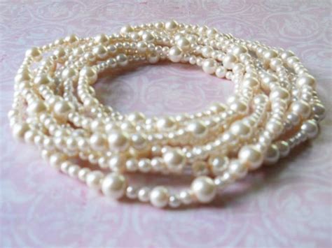 Pearl Necklace Long Ivory Bridal Pearl Jewelry Long Strand Pearls Versatile Pearl Necklace Bride