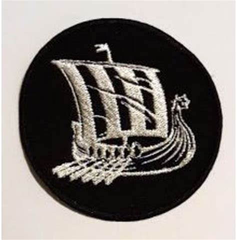 Drakkar Vikings Longship Embroidered Patch 32 X 32 Rebelsmarket