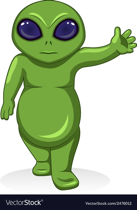 Cute Green Alien Cartoon