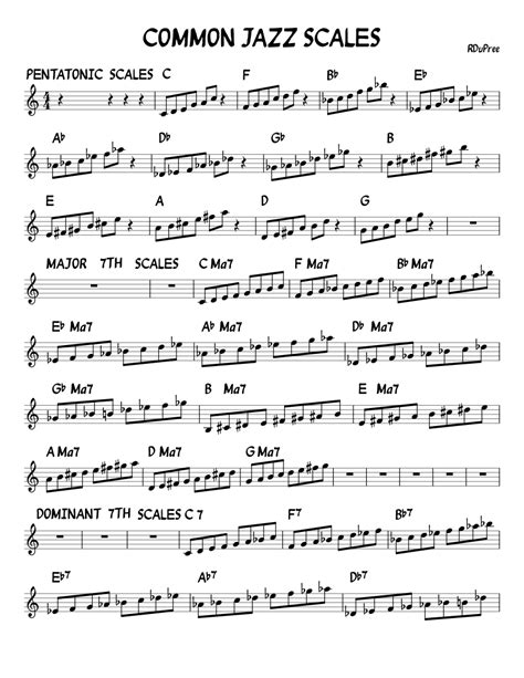 Download And Print In Pdf Or Midi Free Sheet Music For Jazz Scale By