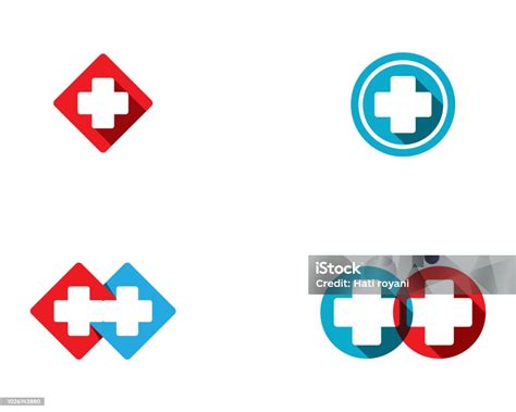 Logo Rumah Sakit Dan Simbol Ikon Template Kesehatan Vektor Ilustrasi
