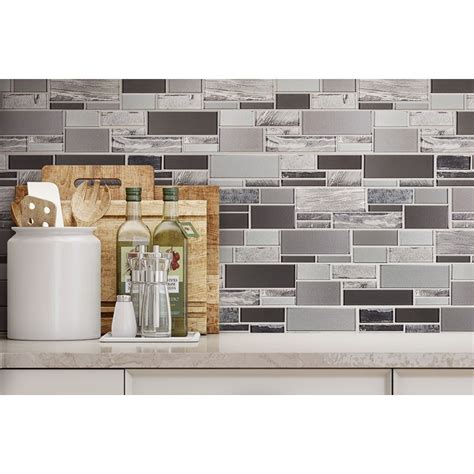 Leaded glass panels for kitchen cabinets made by joining multiple small pieces of glass together, that makes this glasswork exclusively distinctive choice. Shop Elida Ceramica Laser Sky Glass Mosaic Subway Indoor Only Thinset Mortar Wall Tile (Common ...
