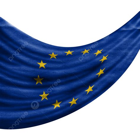 European Union Flag Waving With Texture Euro Flag Blue Png