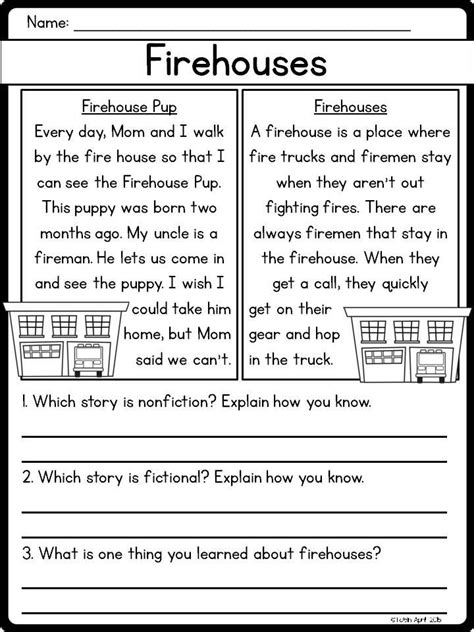Fiction Vs Nonfiction Worksheets First Grade