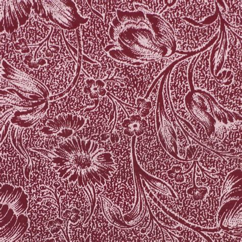 Burgundy Floral Print Fashion Fabric Hargrove By Dartingdogfabric
