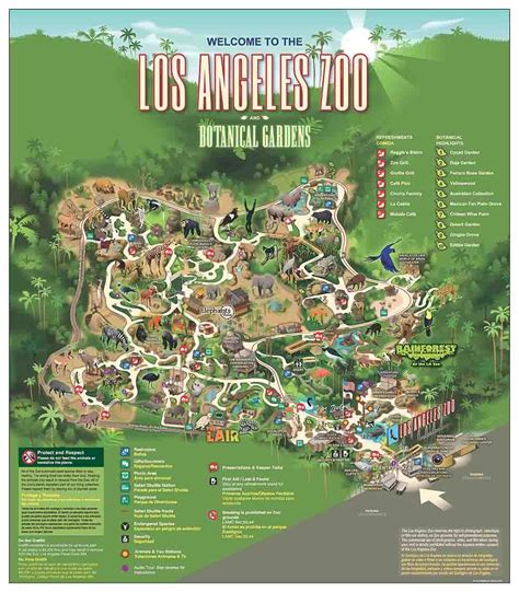 Zoo Map Los Angeles Zoo And Botanical Gardens Zoo Map Los Angeles