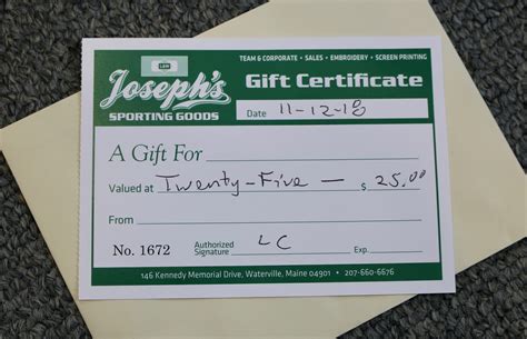 Online gift certificates cannot be used to purchase more online gift certificates or physical dick's gift cards. $25 Gift Card to Joseph's Sporting Goods