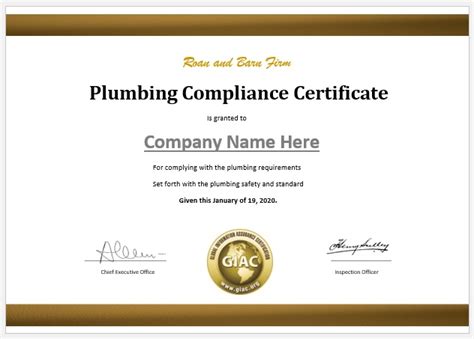 11 Free Compliance Certificate Templates My Word Templates