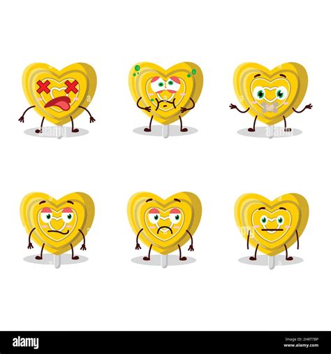 Yellow Love Candy Cartoon Character With Nope Expression Vector Illustration Stock Vector Image
