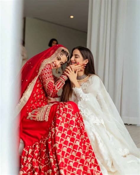 Sajal Aly Beautiful Wedding Dress And Makeup Look Reviewitpk