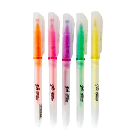 Caneta Com Tinta Em Gel Fluorescente 10 Brw Papelaria Caixa Das Cores