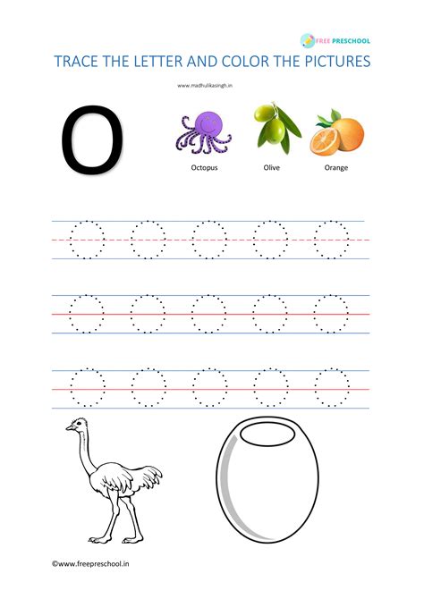Alphabet Tracing Letter Oo - Free Preschool