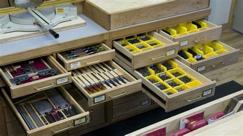 Home Workshops Several Of The Miter Stations Storage Drawers Were