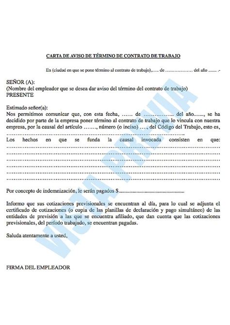 Carta De Aviso De Termino De Contrato De Arriendo Chile Financial Report