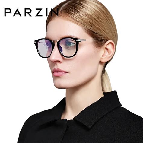 Parzin High Grade Optics Myopia Glasses Frames With Anti Blue Clear Lens Classic Retro Oval