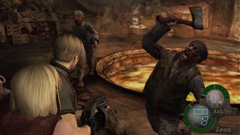 The cabin battle starts at 2:44, ends at 5:00. Resident Evil 4 Part 15: The Killdozer - YouTube