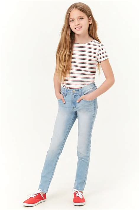 Girls Distressed Skinny Jeans Kids Tween Fashion Kids Fashion