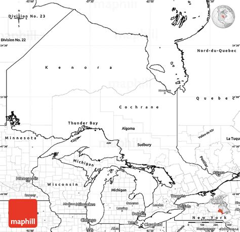 Blank Simple Map Of Ontario