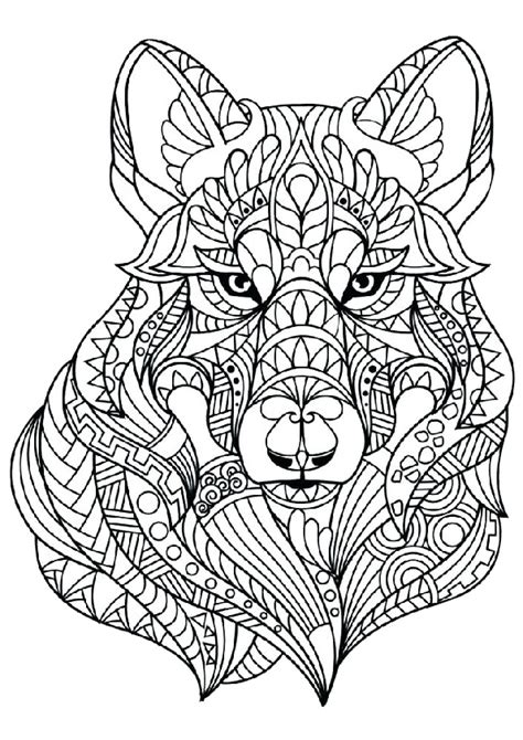 Mandala Animals Wolf Coloring Pages Print Color Craft