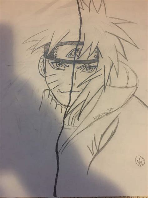 Minato Naruto Split Drawing ♧anime♧ Amino