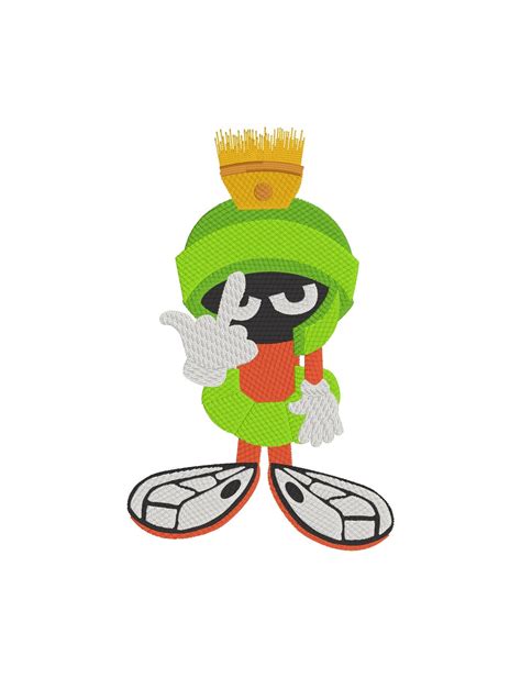 marvin the martian finger embroidery machine digital design etsy