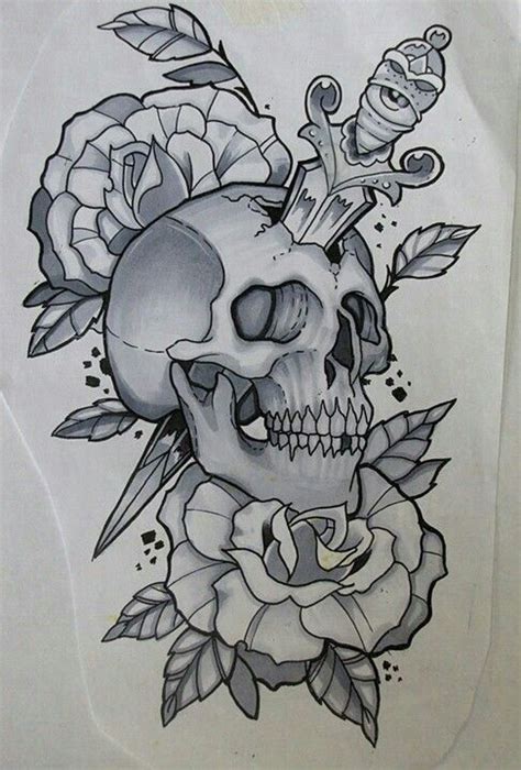 Skulls And Demons Skull Rose Tattoos Skull Tattoo Design Skull Tattoos