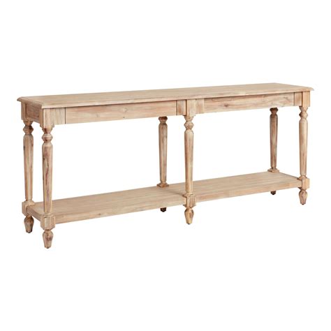 Everett Long Weathered Natural Wood Foyer Table World Market