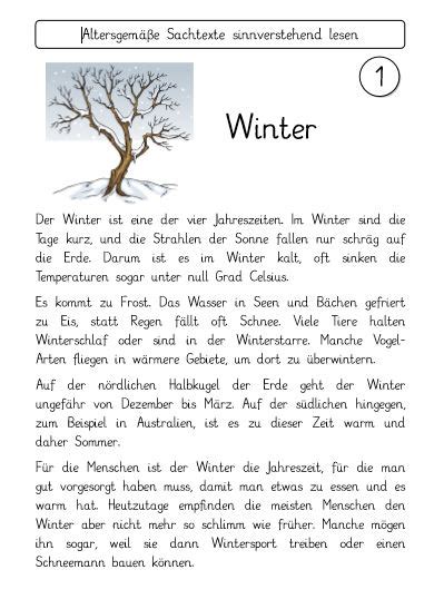 Grundschule material kostenlos arbeitsblätter schule pinterest. Sachtexte Winter und Weihnachten - fraumohrsrasselbandes ...