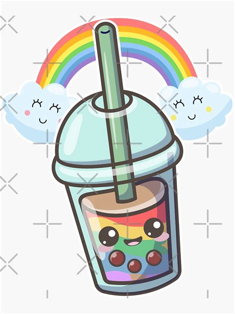 Pride Boba Tea Lgbtq Rainbow Kawaii Sticker For Sale By Coolskin Redbubble