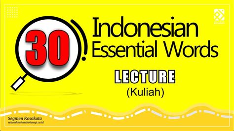 Learn Indonesian 30 Indonesian Essential Words Lecture Youtube