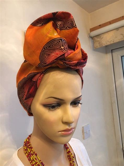 Stunning African Ankara Turbine Handmade Head Wrap And Scarf