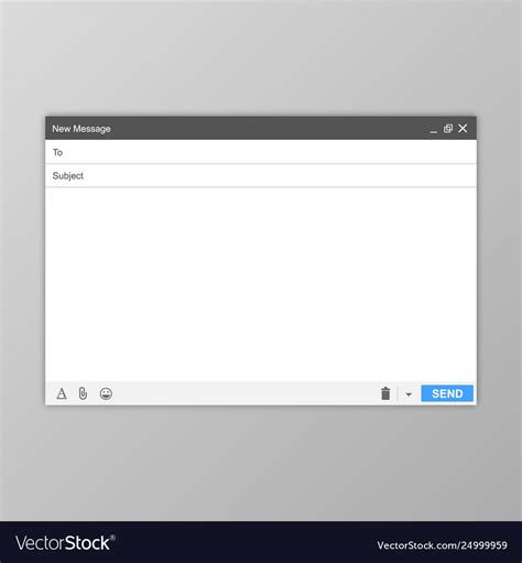 Email Message Blank Window E Mail Template Vector Image