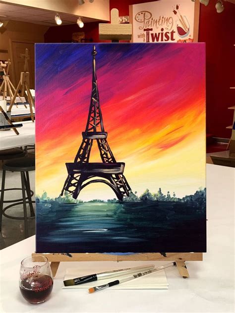 Best 12 Eiffel Tower Colorful Painting Easy Acrylic Painting Ideas For