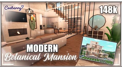 Bloxburg Modern Botanical House 148k Speed Build Youtube