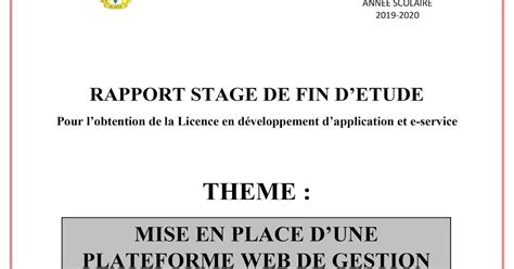 RAPPORT DE STAGE